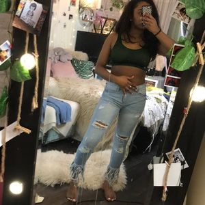 CROPPED DISTRESSED PANT